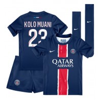 Maglia Calcio Paris Saint-Germain Randal Kolo Muani #23 Prima Divisa Bambino 2024-25 Manica Corta (+ pantaloncini)